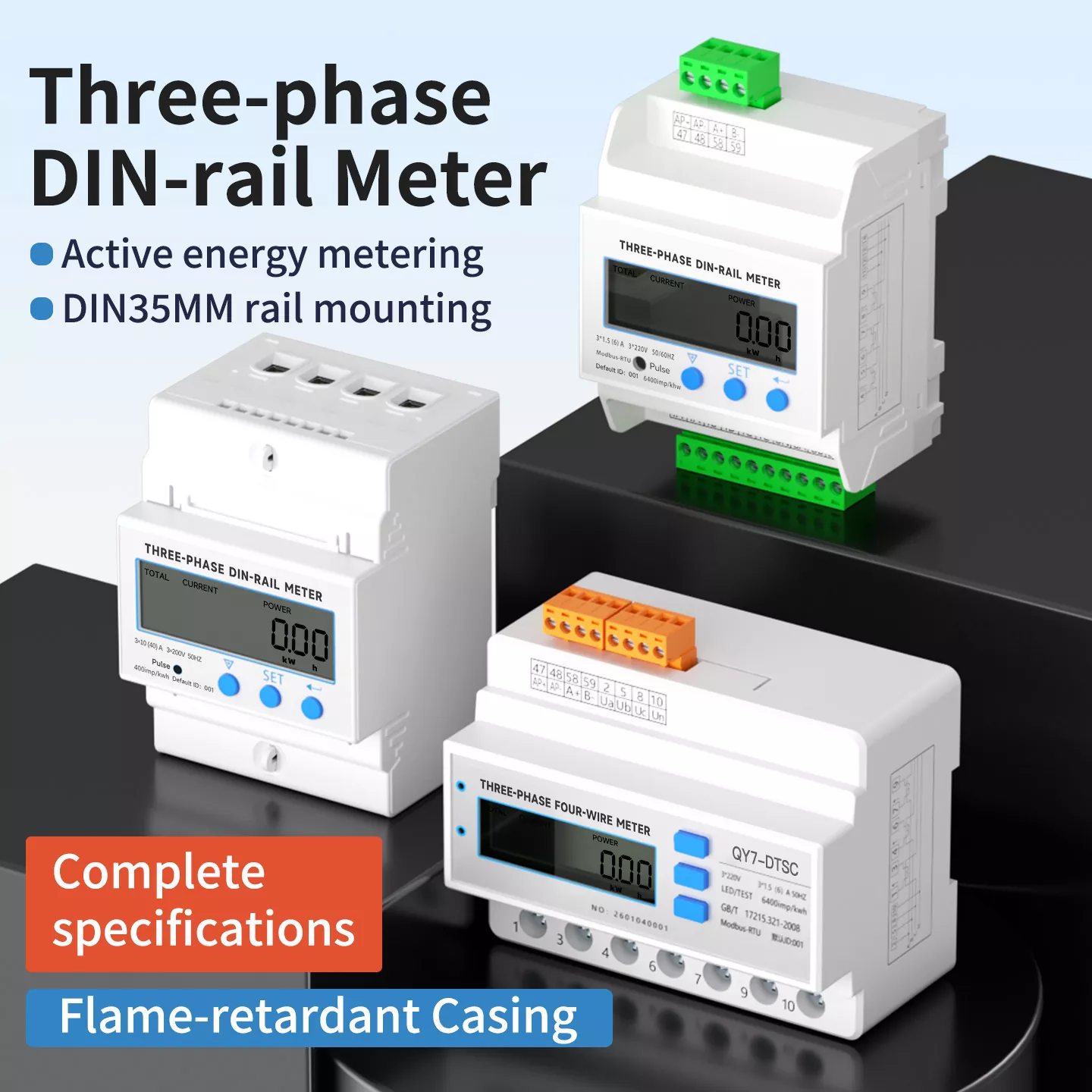 三相 4p Din レール変圧器多機能メーター