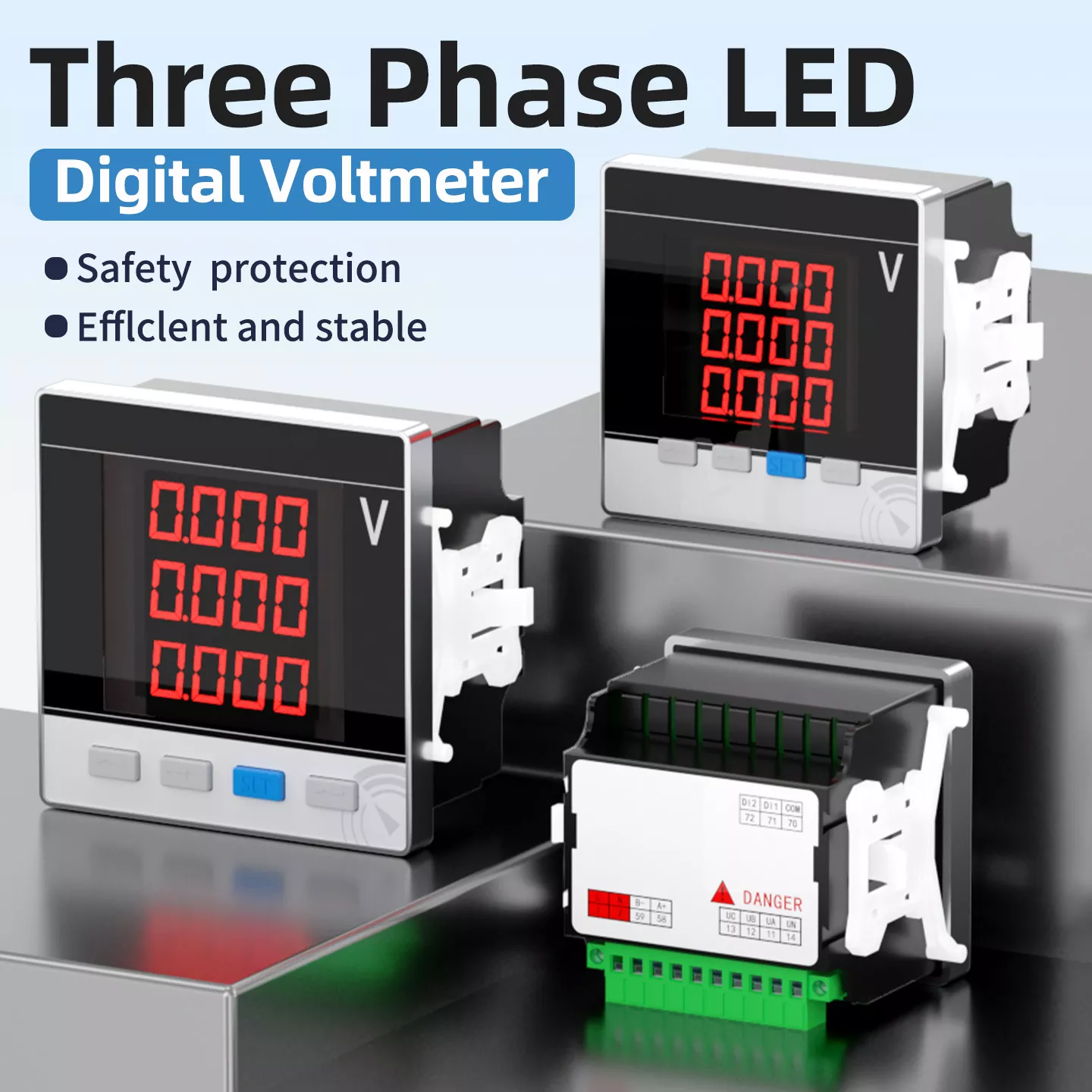 三相 LED デジタル電圧計